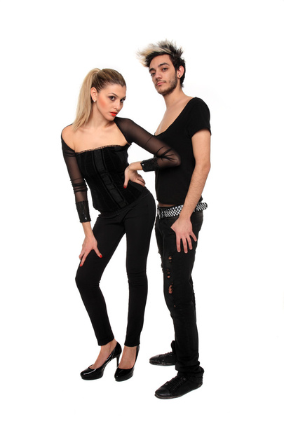 young couple in black - Foto, Imagen
