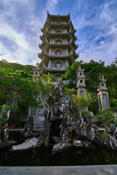 Pagoda on the marble mountains in Danang, Vietnam - Фото, изображение