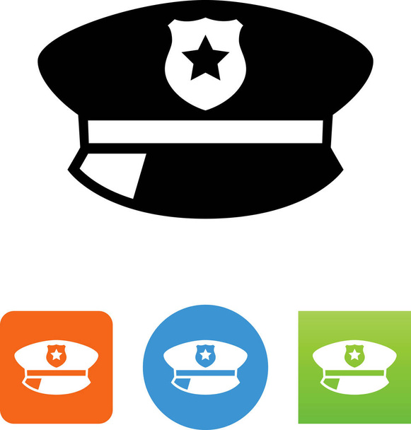 Policeman's hat vector icon - Vector, imagen