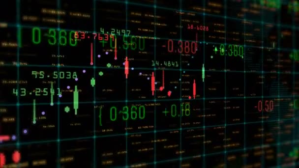 Таблиця і бар графік фондових біржових індексів анімації фону
 - Кадри, відео