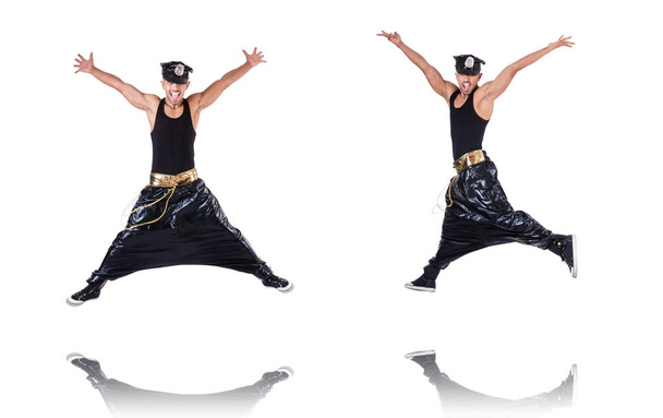 Rap táncos széles nadrág, fehér - Fotó, kép