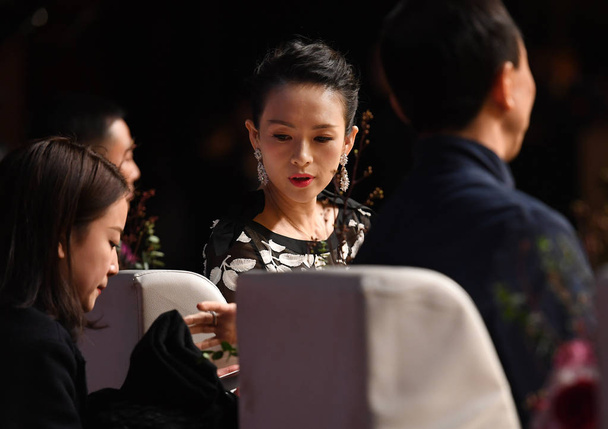 Chinese actress Zhang Ziyi attends a promotional event for domestic real estate enterprise in Hefei city, east China's Anhui province, 18 November 2017. - Zdjęcie, obraz