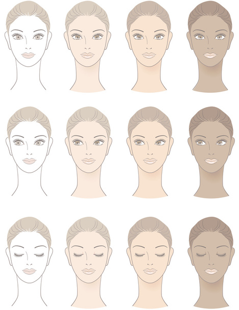 Chart of Beautiful Woman complexion - Vector, Image