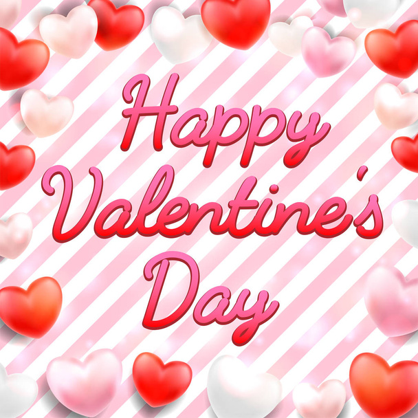 happy valentine's day with heart  background - Vector, Image