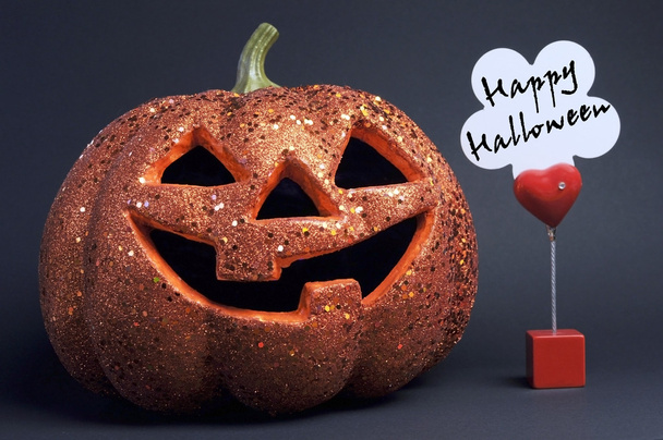 Happy Halloween orange color fun pumpkin - Photo, Image