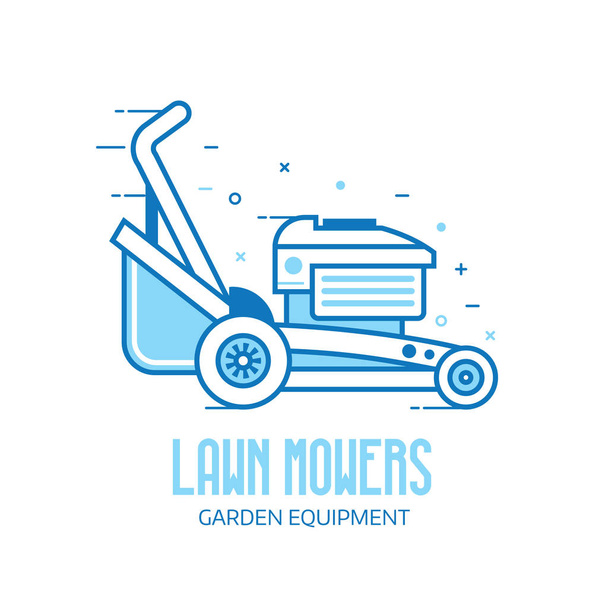 Lawn Mower Grass Cutter Logo - Διάνυσμα, εικόνα