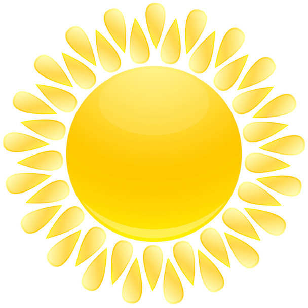 熱い太陽アイコン, ベクトル, イラスト - ベクター画像