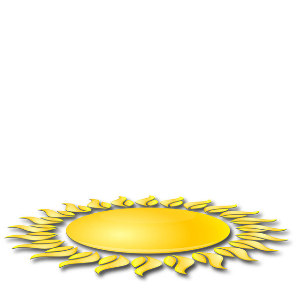 hot sun icon, vector, illustration - Vector, Image