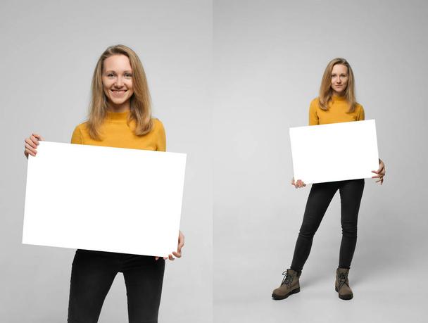 collage of woman with mockup - Photo, Image