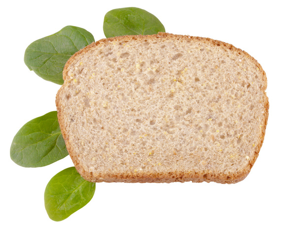 Brot und Blattspinat - Foto, Bild