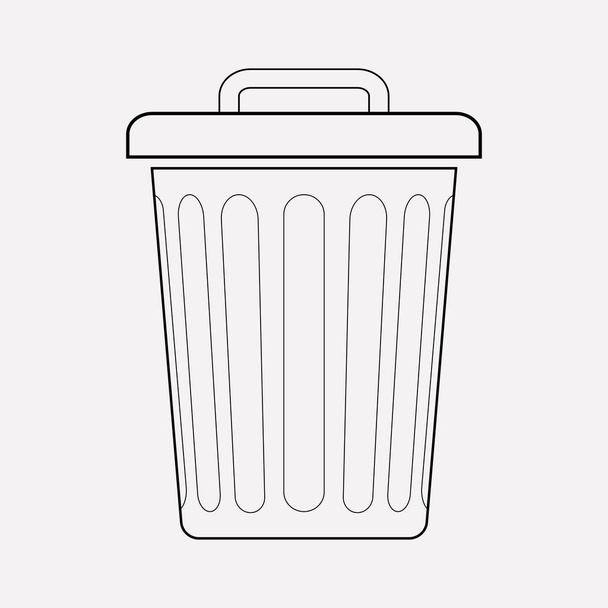 Trash can icon line element.  illustration of trash can icon line isolated on clean background for your web mobile app logo design. - Photo, Image