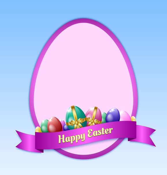 Happy Easter greeting card template - Vettoriali, immagini