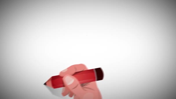 Šipka ruku sledování úspěchu obchodník / 4 k animaci obchodní zázemí rukou člověka drží pero a trasování šipka znamení úspěchu - Záběry, video