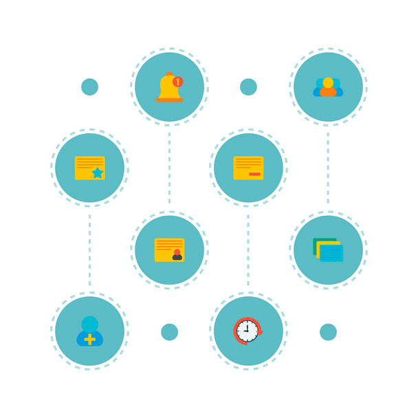 Set von Projektsymbolen Flache Stilsymbole mit Mitgliedern hinzufügen, verschieben, Mitgliedern und anderen Symbolen für Ihr Web-Mobile-App-Logo-Design. - Foto, Bild