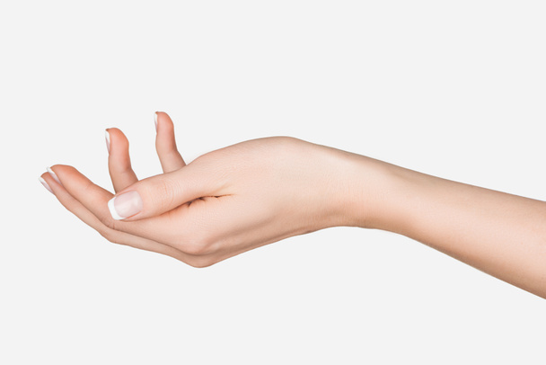 крупный план женской руки, изолированной на белом
 - Фото, изображение