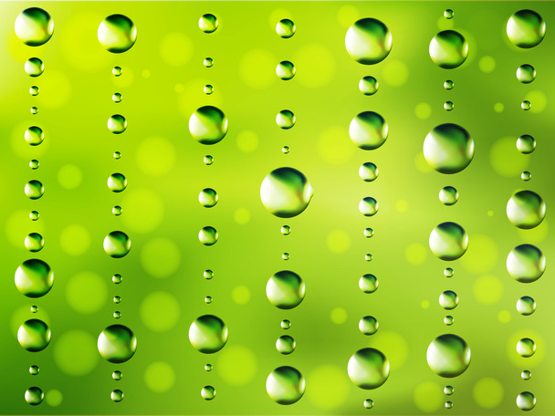 Abstract dew green background - Vector, Image