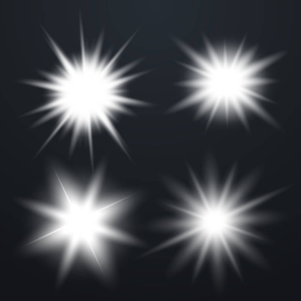 Set van gloeiend licht sterren - Vector, afbeelding