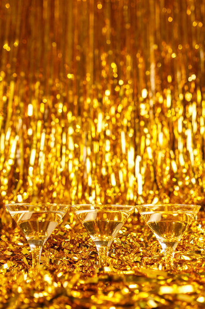 Glasses of champagne for the new year and christmas - Fotoğraf, Görsel