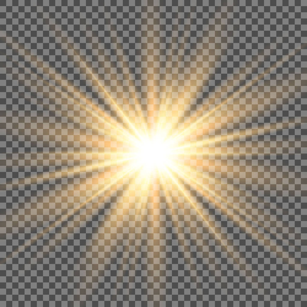 光の効果、爆発、キラキラ、スパーク、太陽フラッシュが光る。ベクトル図. - ベクター画像