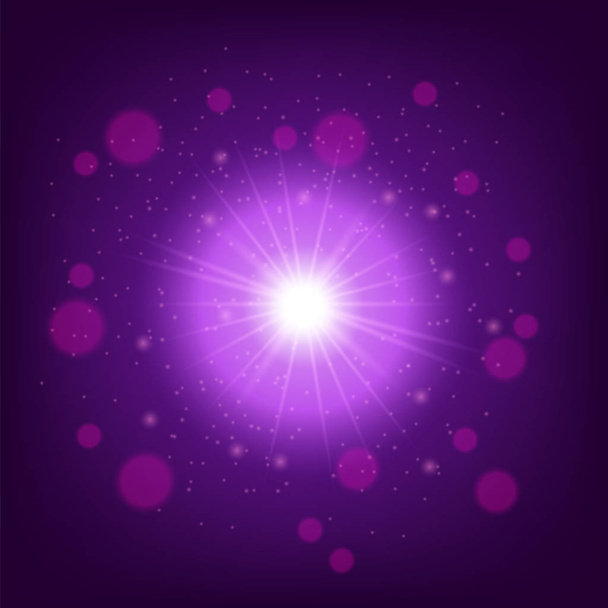 Efecto de luz sobre fondo rosa. Estrella reventó con destellos. Brillante textura brillo
. - Foto, Imagen