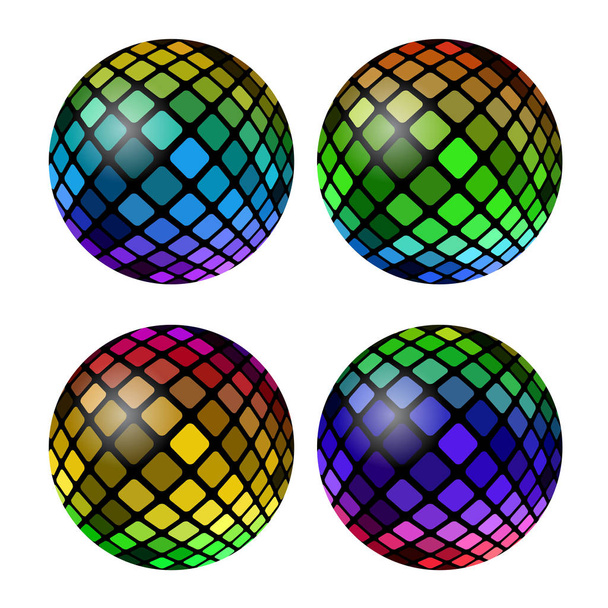 Set sfera mosaico colorato isolato su sfondo bianco
 - Foto, immagini