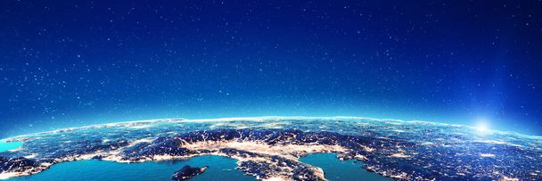 Północne Włochy - Alpy światła miasta - Zdjęcie, obraz