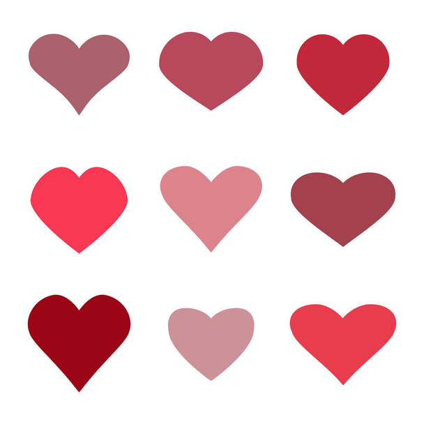 Hearts icon set. Valentine concept icons. Vector - Vektor, obrázek