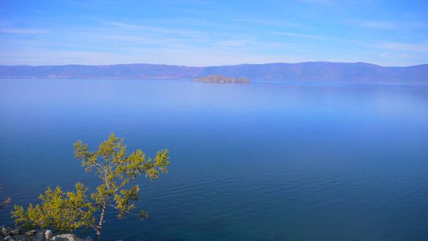 Beautiful view of Lake Baikal Olkhon Island in a sunny day, Irkutsk Russia. - Photo, Image