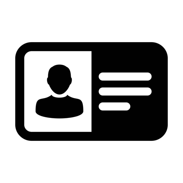 Icône de carte d'identité vecteur utilisateur masculin profil avatar symbole en couleur plate illustration pictogramme glyphe
 - Vecteur, image