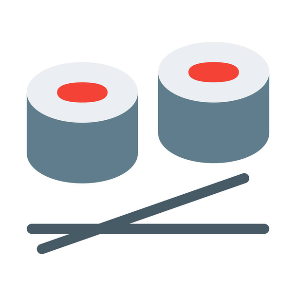 Sushi con ícono de palillos, ilustración vectorial simple
 - Vector, imagen