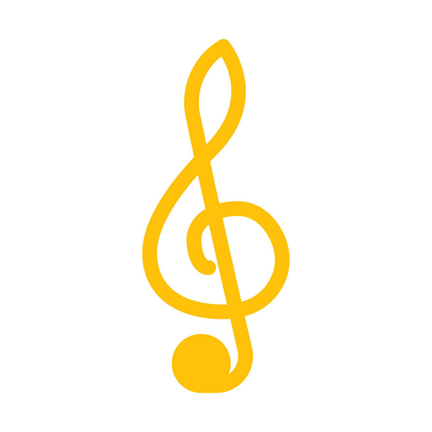 Ikona klucza muzyka skrzypce, proste wektor ilustracja - Wektor, obraz