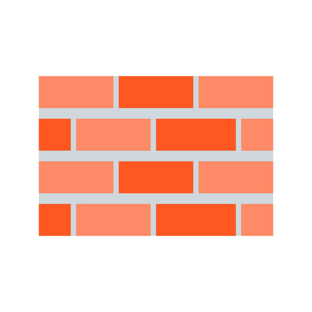 Backsteinbau-Wand-Symbol, einfache Vektorillustration - Vektor, Bild