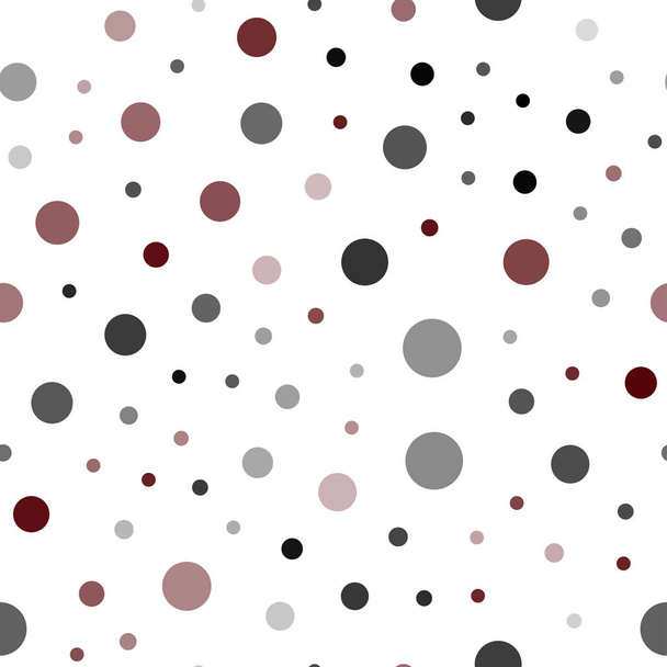 dunkelroter Vektor nahtloser Hintergrund mit Punkten. verschwommene Blasen auf abstraktem Hintergrund mit buntem Farbverlauf. Design für Textilien, Textilien, Tapeten. - Vektor, Bild