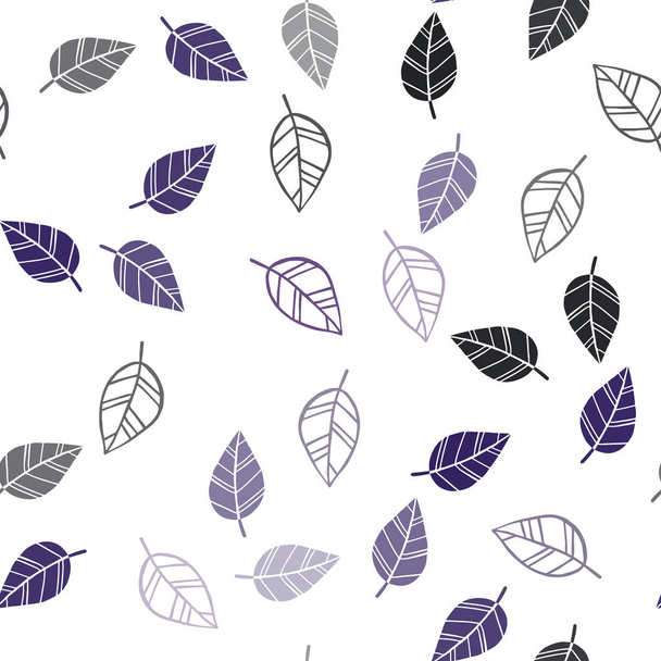 Doodle bezszwowe ciemny fioletowy wektor szablon z liści. Elegancki ilustracja jasny z liści w naturalnym stylu. Projektowania tkaniny, tkaniny, Tapety. - Wektor, obraz