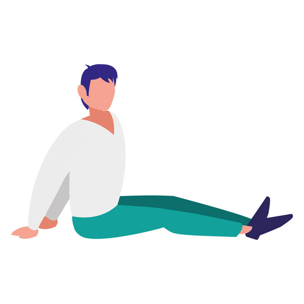 young man sitting in the floor - Vector, Image