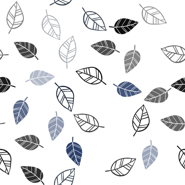 Tmavě modrý vektor přírodní vzor bezešvé s listy. Doodle ilustrace listí ve stylu Origami s přechodem. Design pro textil, tkaniny, tapety. - Vektor, obrázek