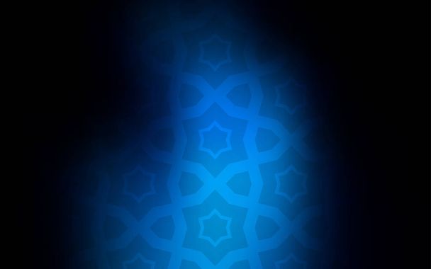 Dark BLUE vector background with colored stars. Stars on blurred abstract background with gradient. Pattern for wrapping gifts. - Вектор,изображение