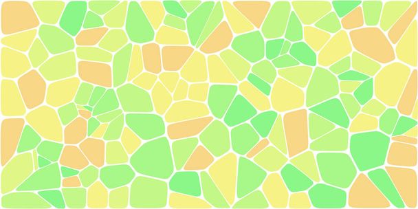 Stained glass colorful voronoi with fillet, vector abstract. Irregular cells background pattern. 2D Geometric shapes grid. Aspect Ratio 2:1 - Vector, Image
