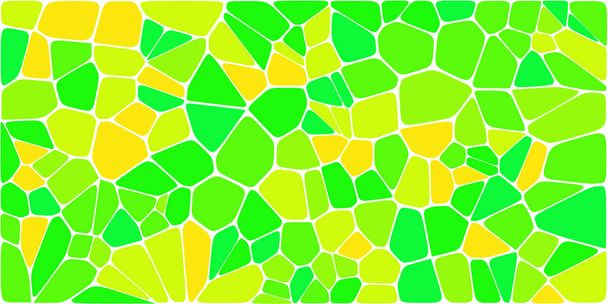 Voronoi colorido vidrieras con filete, vector abstracto. Patrón de fondo de celdas irregulares. 2D Cuadrícula geométrica de formas. Relación de aspecto 2: 1
 - Vector, imagen