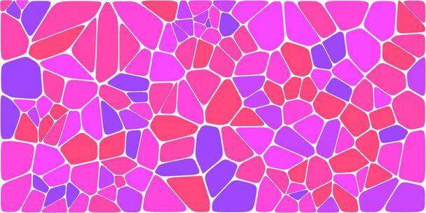 Vitrail voronoi coloré avec filet, vecteur abstrait. Modèle de fond de cellules irrégulières. Grille de formes géométriques 2D. Rapport des aspects 2 : 1
 - Vecteur, image