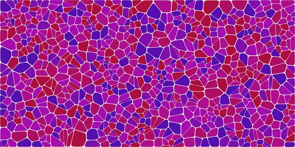 Glasmalerei bunte Voronoi mit Filet, Vektor abstrakt. unregelmäßige Zellen Hintergrundmuster. 2d geometrische Formen Raster. Seitenverhältnis 2: 1 - Vektor, Bild