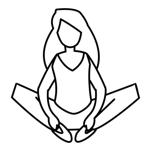 jeune femme assise par terre
 - Vecteur, image