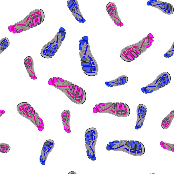 Чистый спортивная обувь бесшовные отпечатки изолированы на белом фоне
 - Фото, изображение