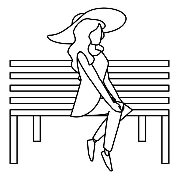 mladá žena v křesle park - Vektor, obrázek
