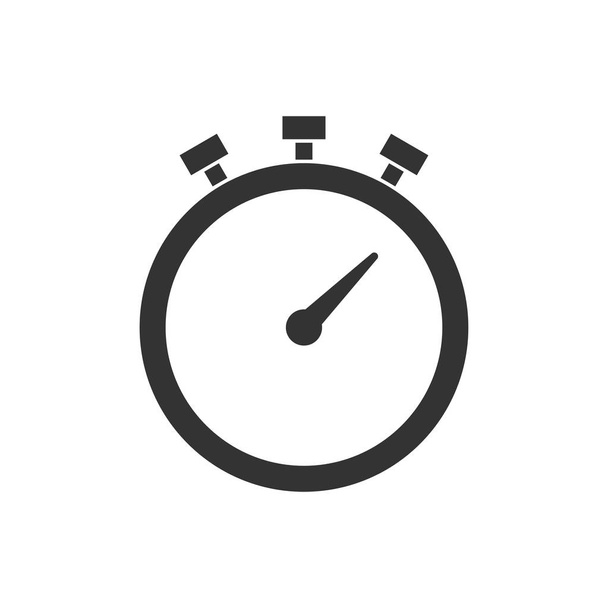 Stopwatch. Black Icon Flat on white background - Vector, Image