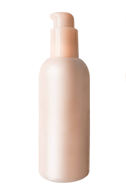 Pink cosmetics blank tube isolated over white - Фото, зображення
