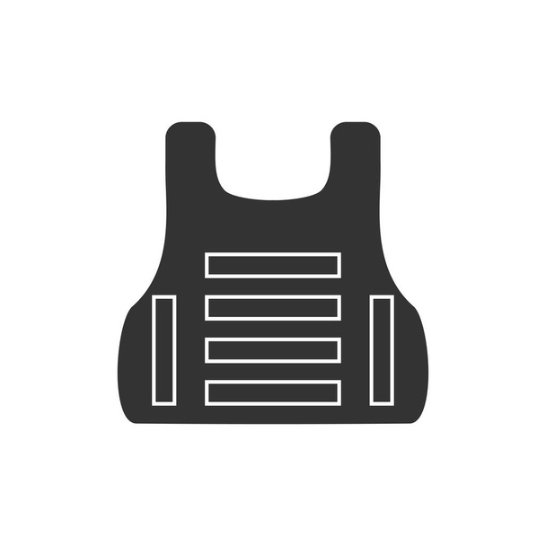 Life vest. Black Icon Flat on white background - Vector, Image