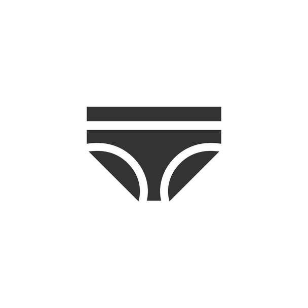 Underwear. Black Icon Flat on white background - Vector, Image
