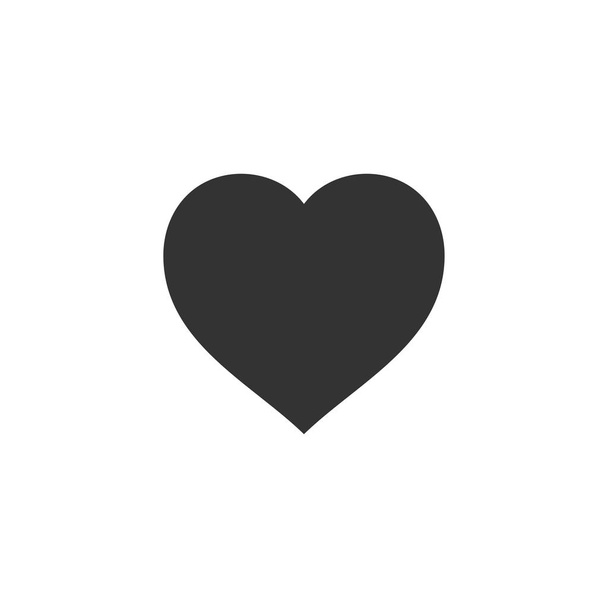Herz. schwarzes Symbol flach auf weißem Hintergrund - Vektor, Bild