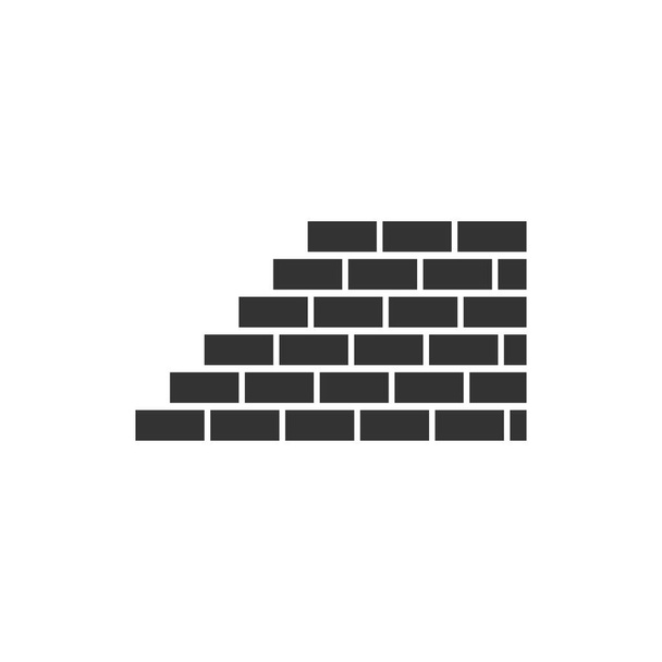 Mauer. schwarzes Symbol flach auf weißem Hintergrund - Vektor, Bild